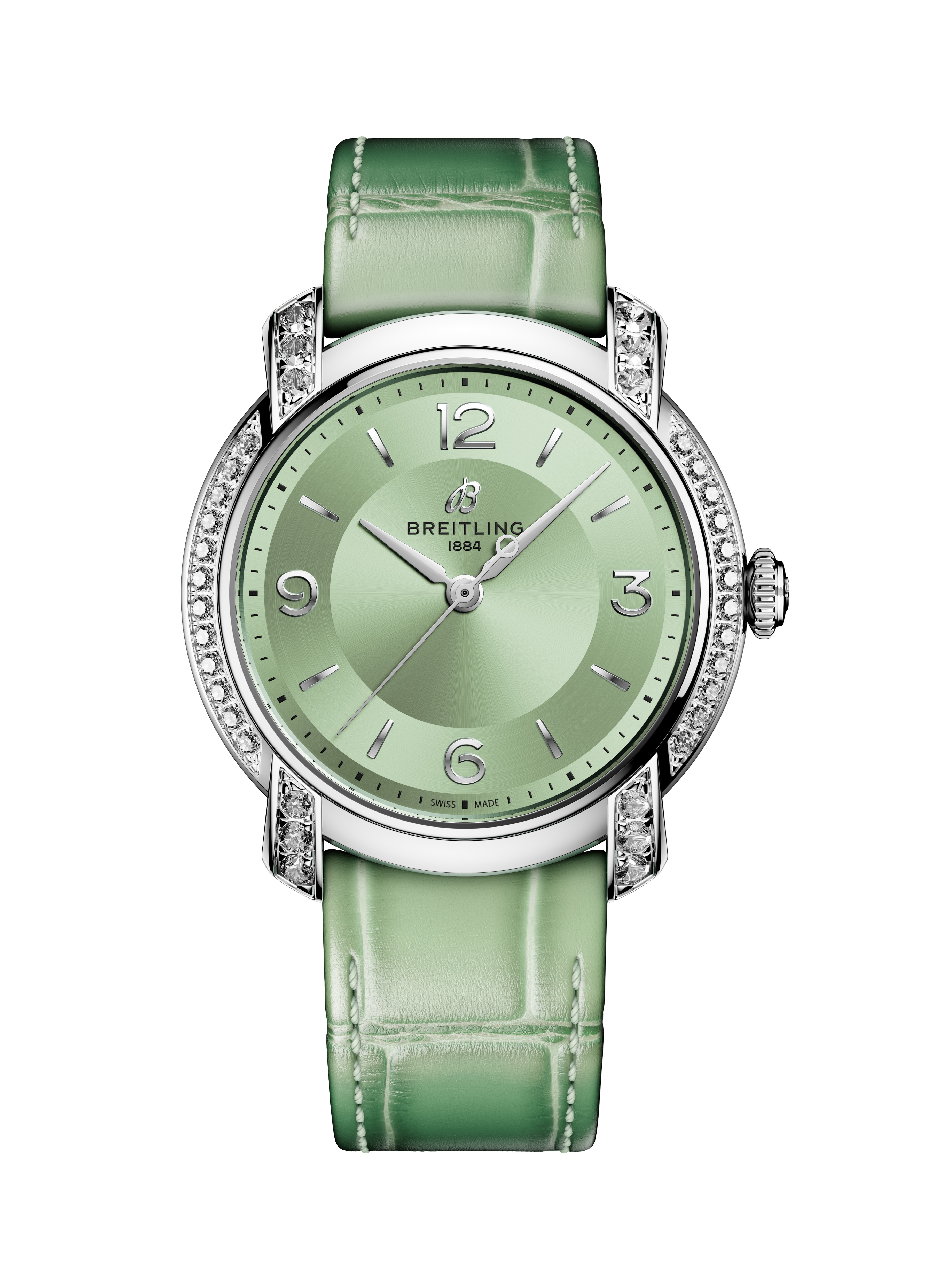 Lady Premier Automatic 36 - Grün (edelsteinbesetzt) 