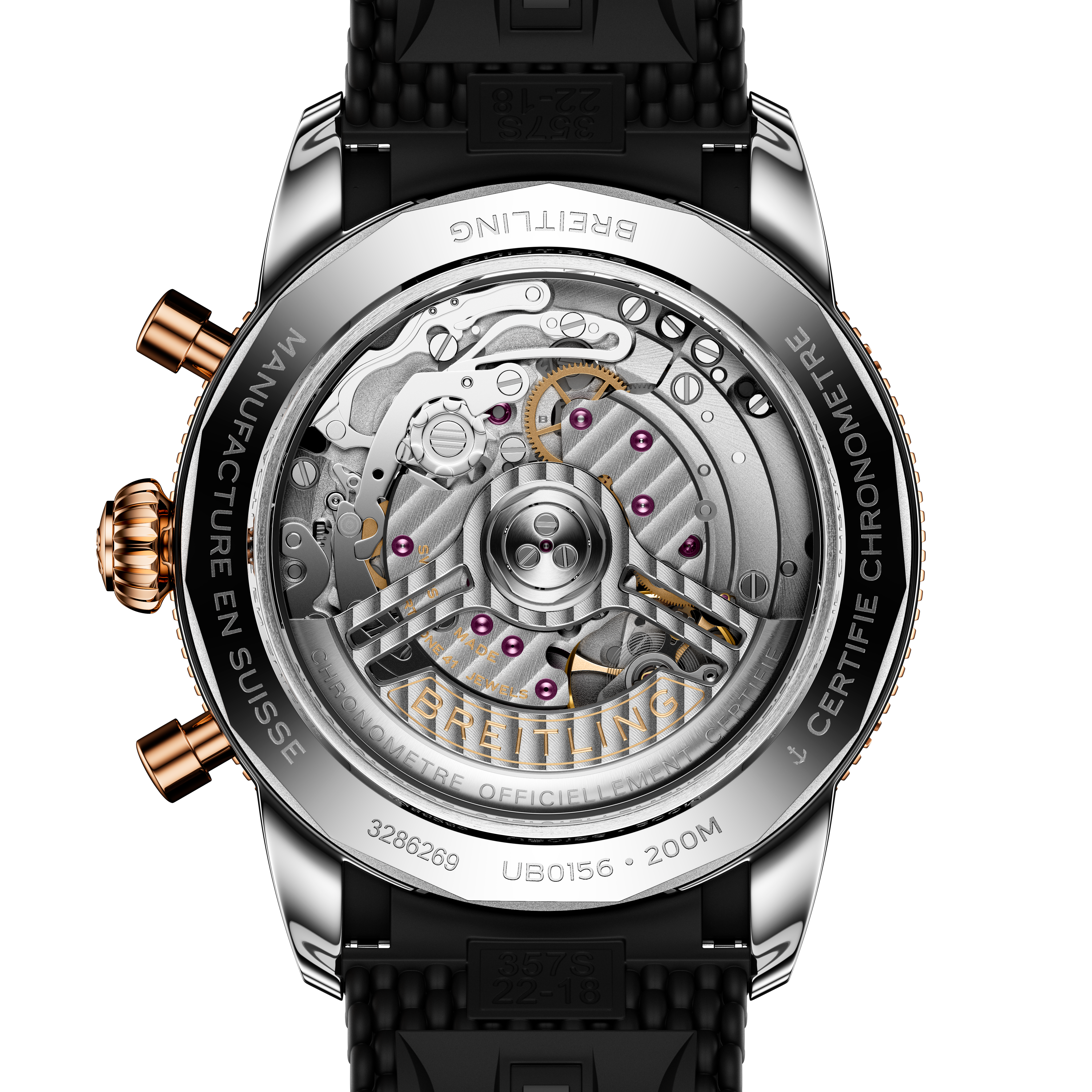 Superocean Heritage B01 Chronograph 42 - Edelstahl und 18-karätiges Rotgold - Schwarz