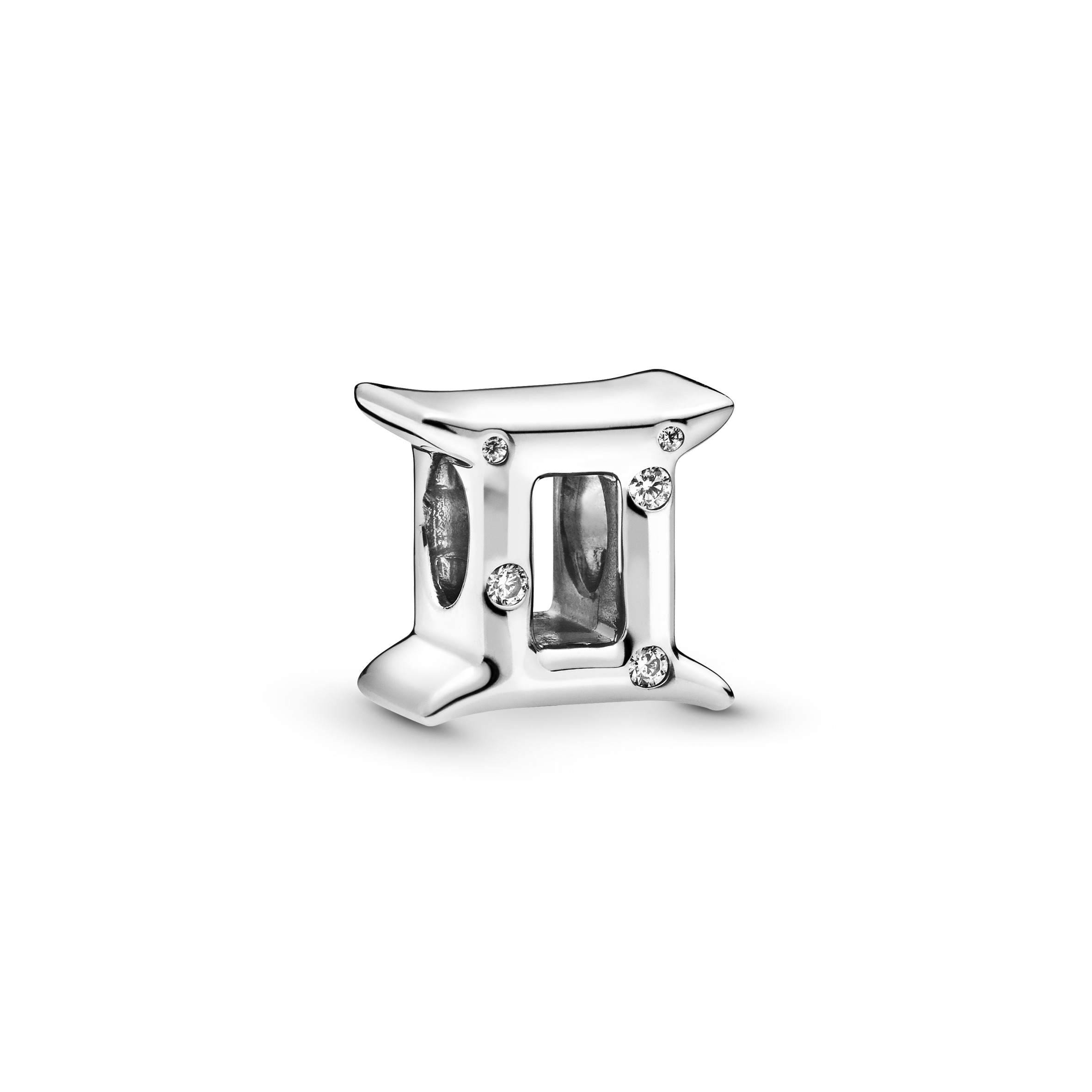 Funkelnde Zwillinge Sternzeichen-Charm - Sterling-Silber