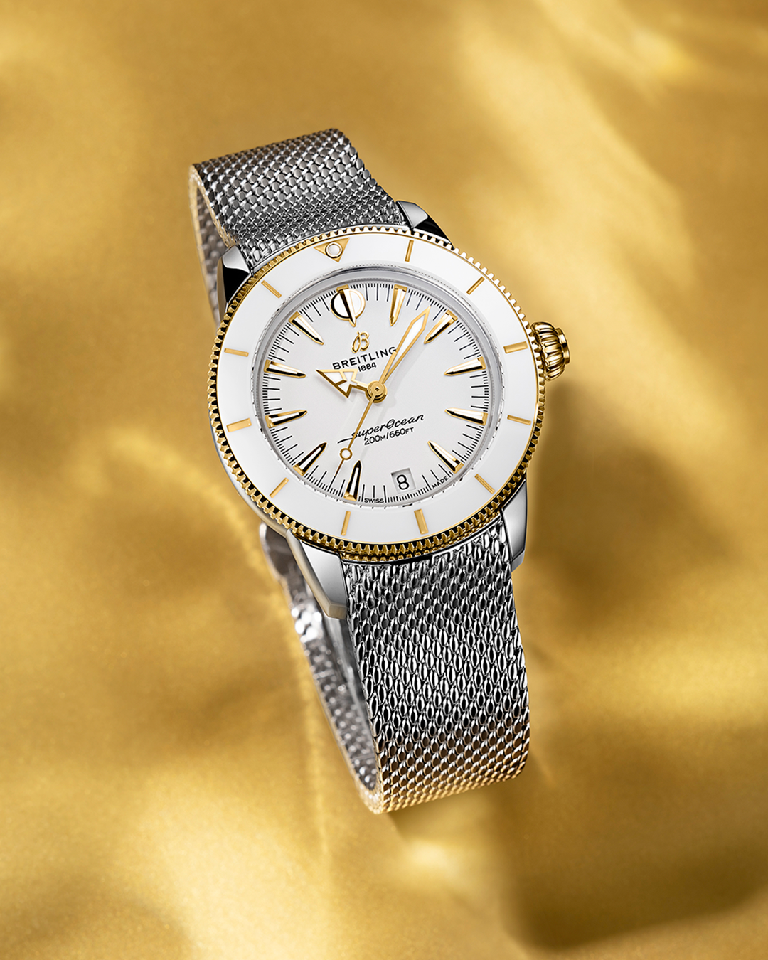 Superocean Heritage Automatic 36 - Weiß - Stahl / Gelbgold