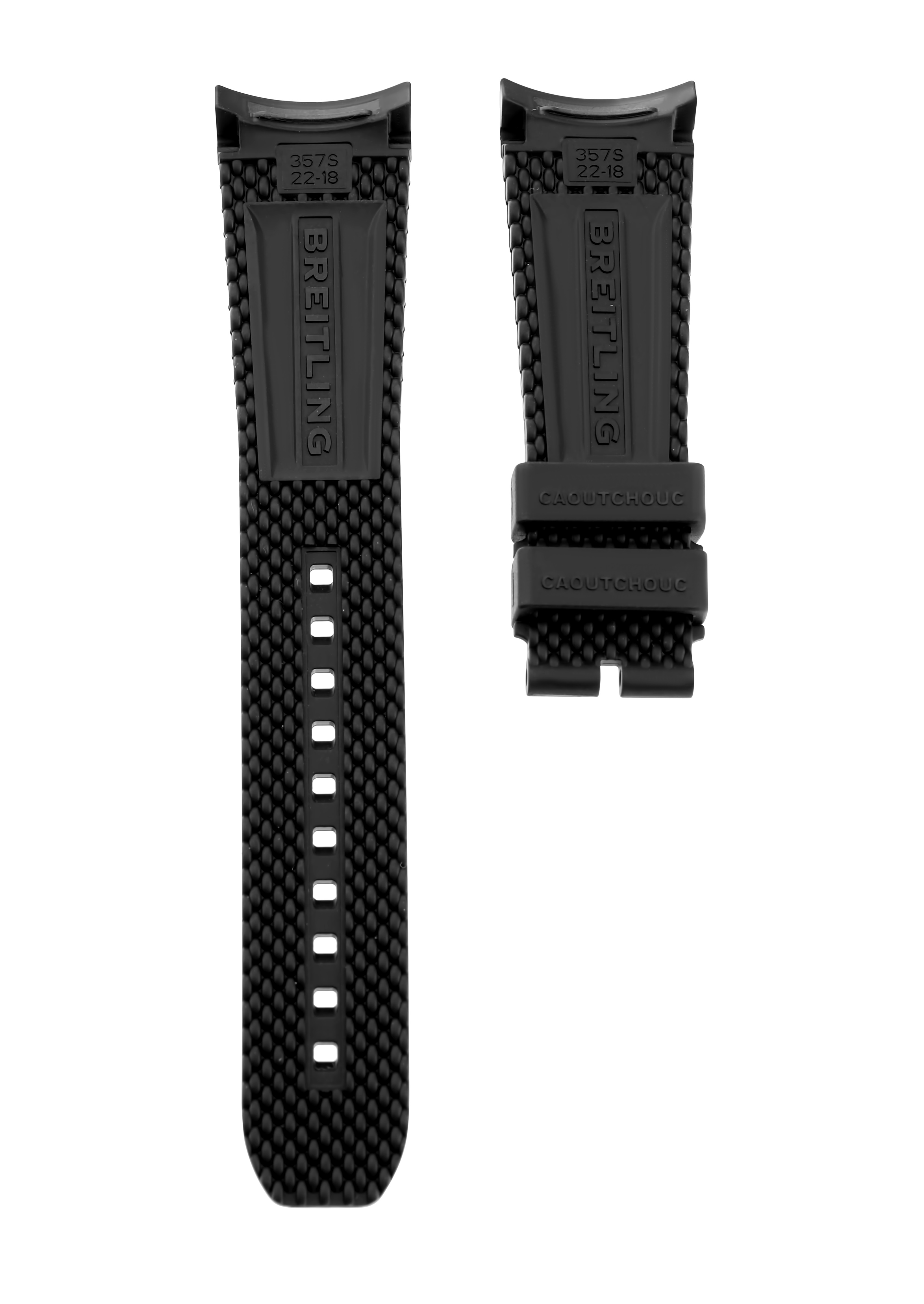 BREITLING geflochtenes Kautschukarmband - Superocean Heritage B31 42 & 44 / B01 42  - Schwarz - 22/18mm