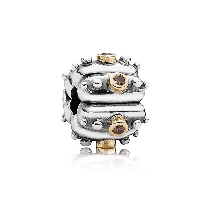 Clip-Charm Fusion  - Sterling-Silber,  585 Gelbgold 