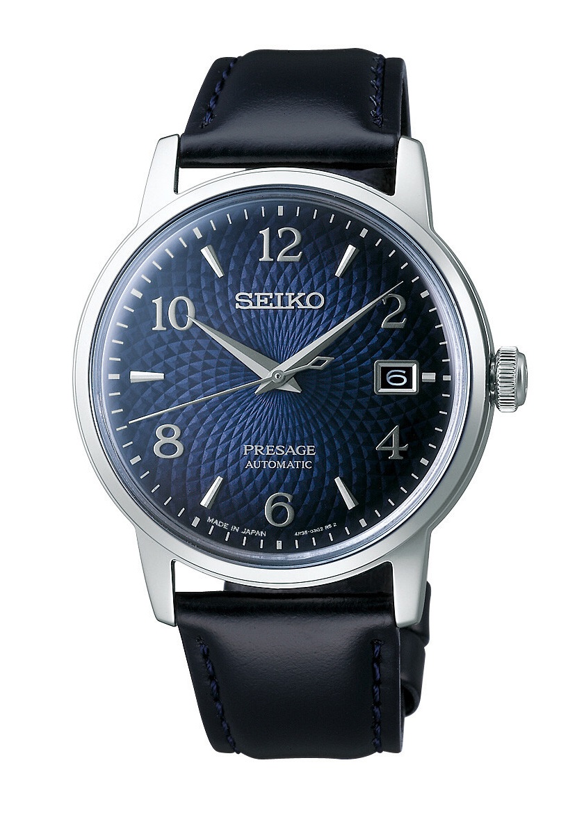 PRESAGE Cocktail Time Automatik 38,0mm - 3 Zeiger - Old Clock - Blau 