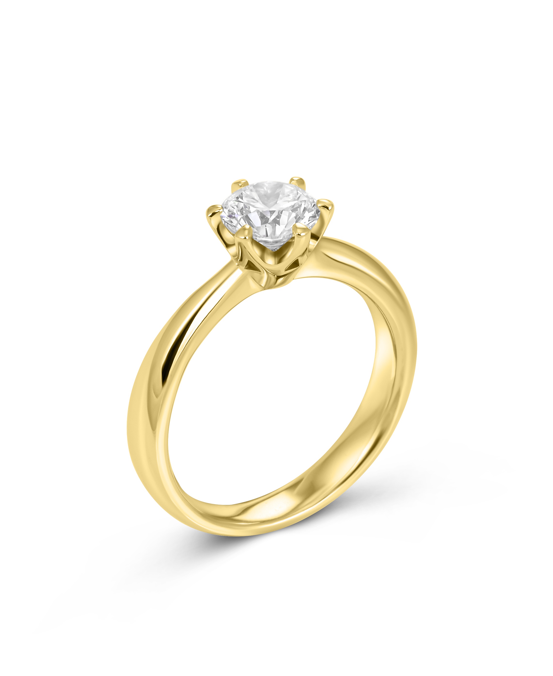 Solitär Ring - 6er Krappe - 1,01 ct - IGI Zertifikat 