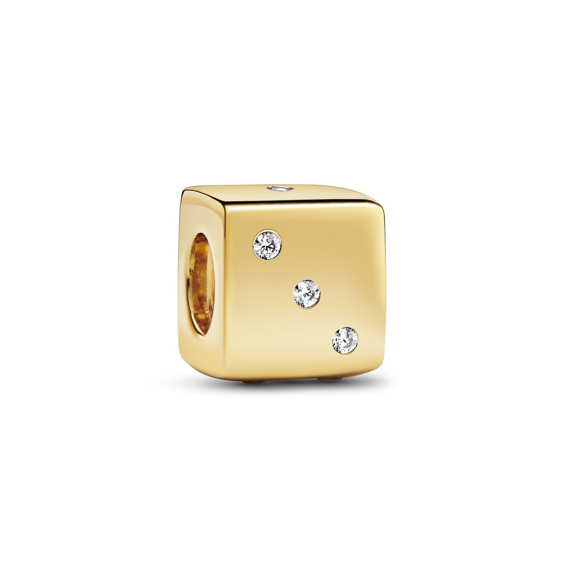Funkelnder Würfel Charm - 14 Karat Vergoldung
