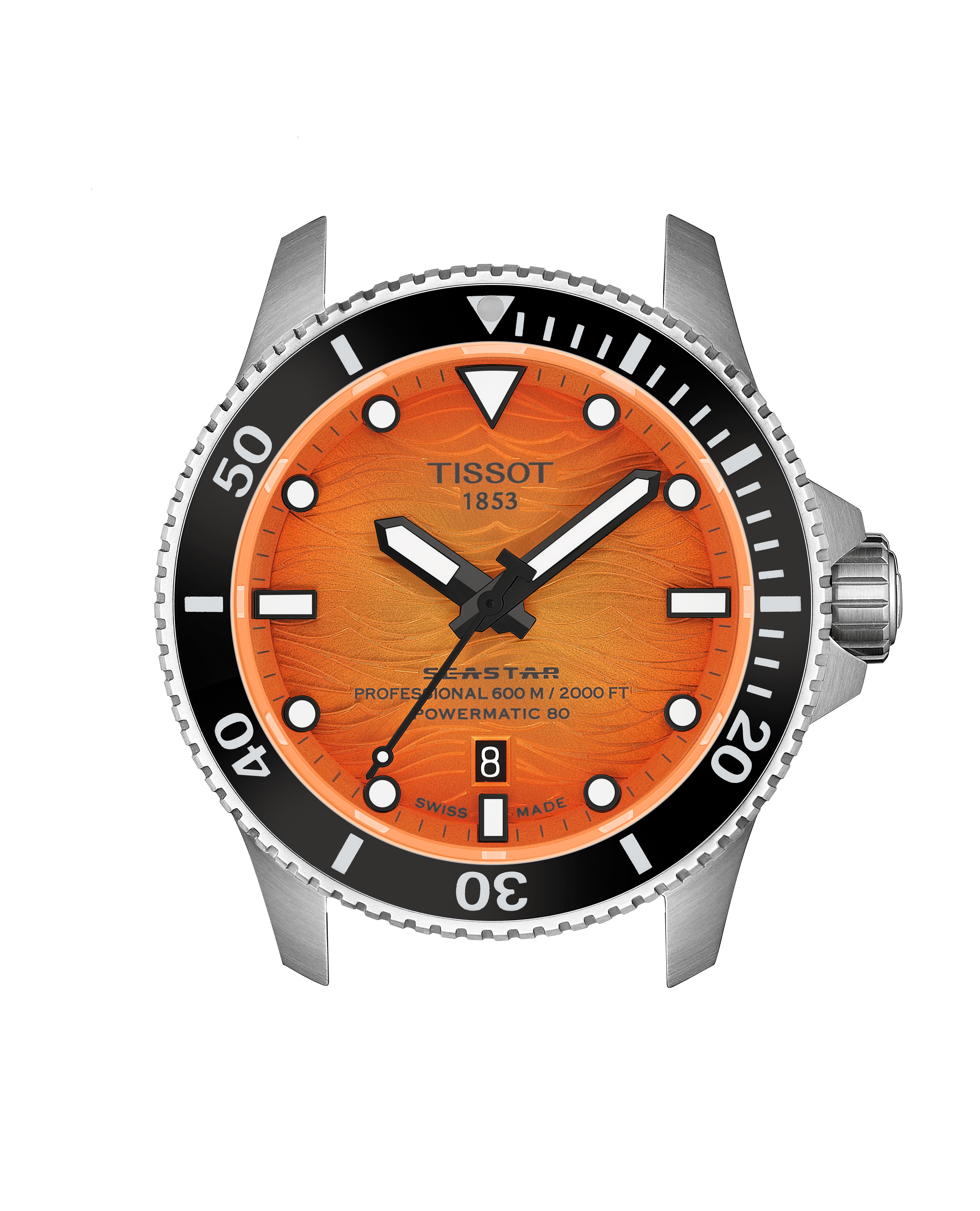 Seastar 2000 44mm  - Orange - Stahlband + Kautschukband