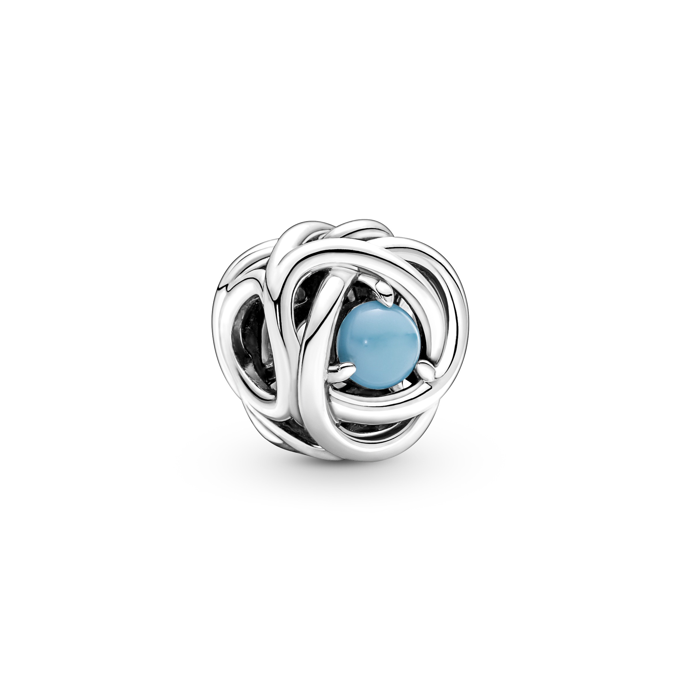 Dezember Geburtsstein Blauer Ewigkeitskreis Charm - Sterling-Silber