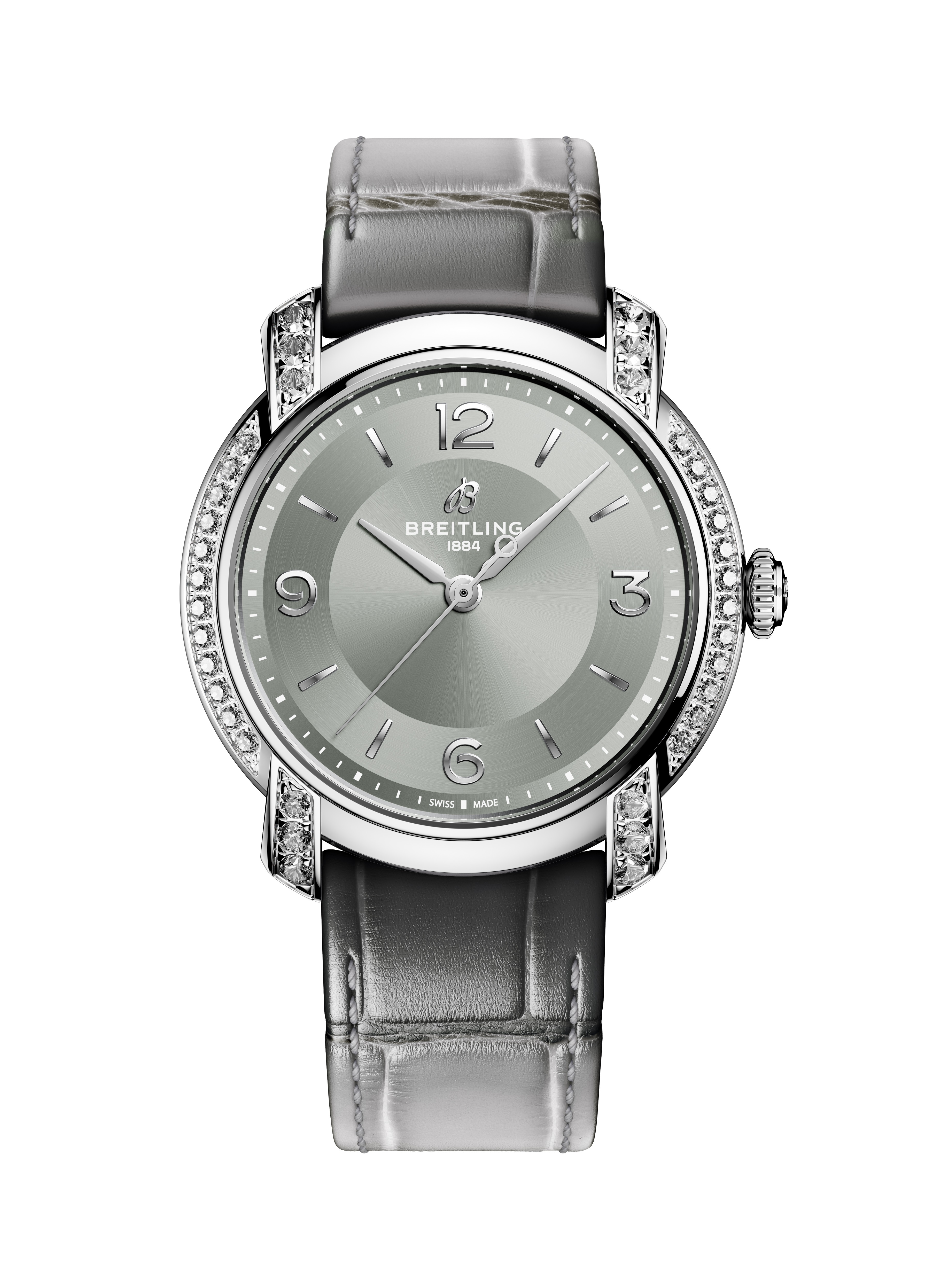 Lady Premier Automatic 36 - Grau (edelsteinbesetzt)