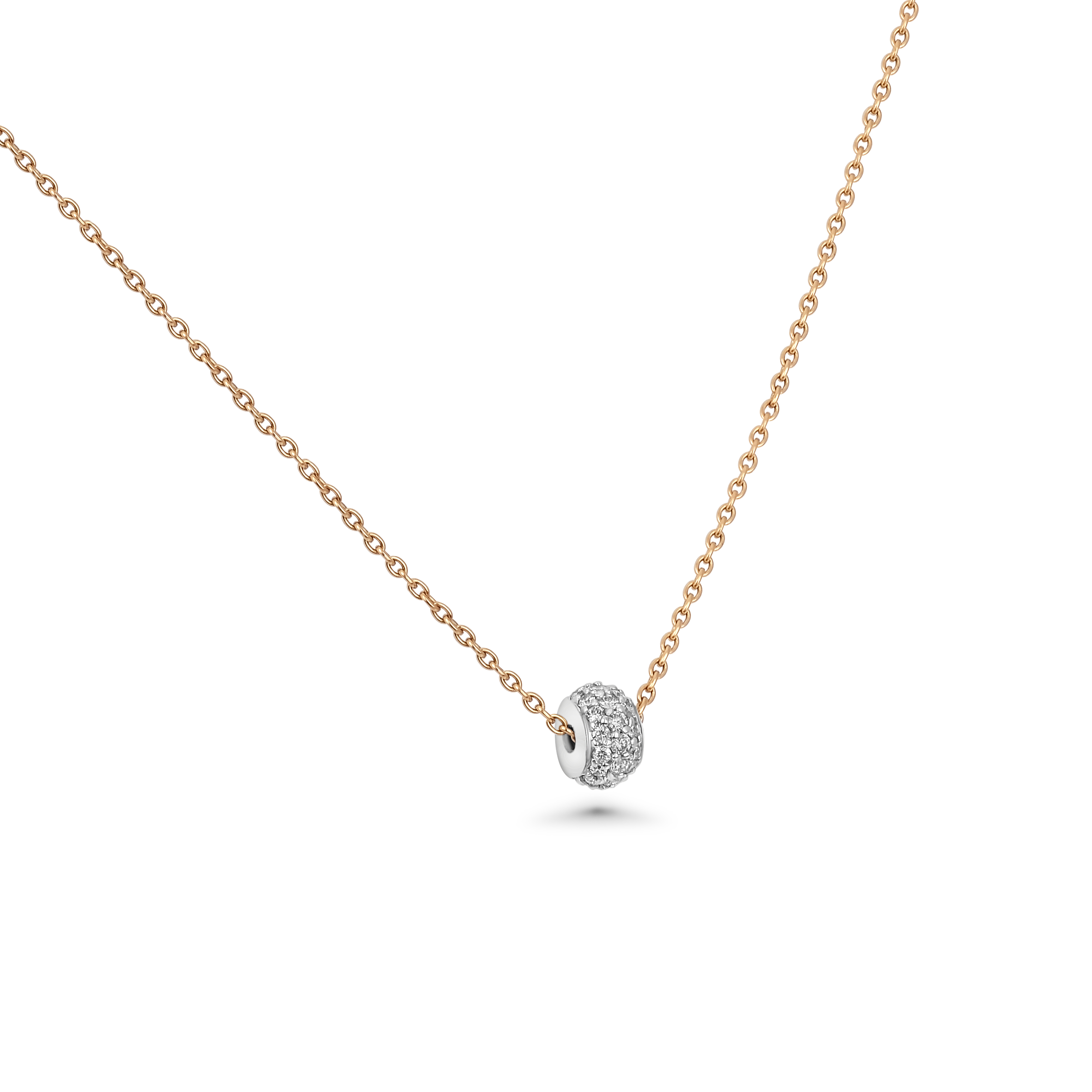 Collier - Anhänger Pavé  Kugel - 0,18 ct