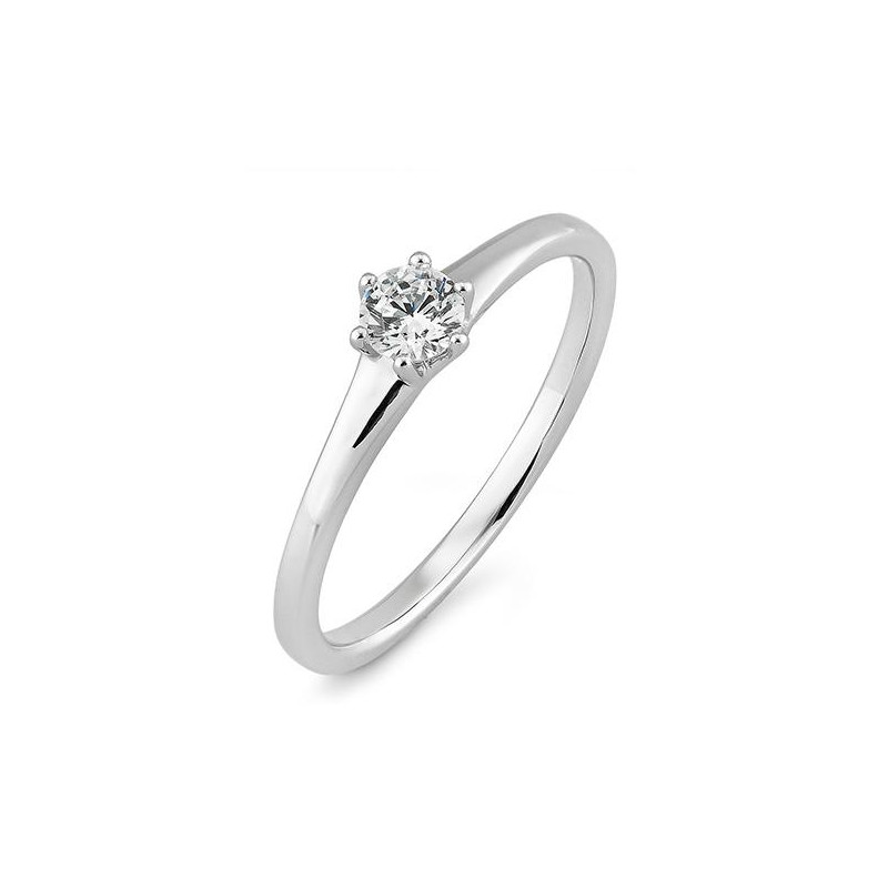 Solitär Ring - 6er Krappe - 0,25 ct  