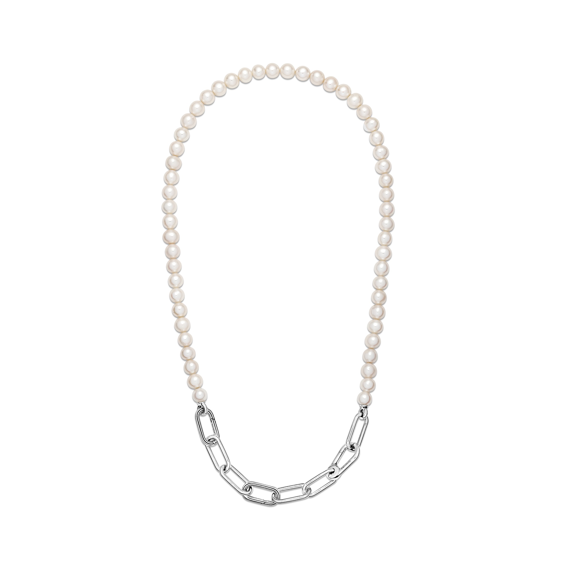 PANDORA ME Behandelte Süßwasserzuchtperle & Glieder Halskette   - 45cm - Sterling-Silber