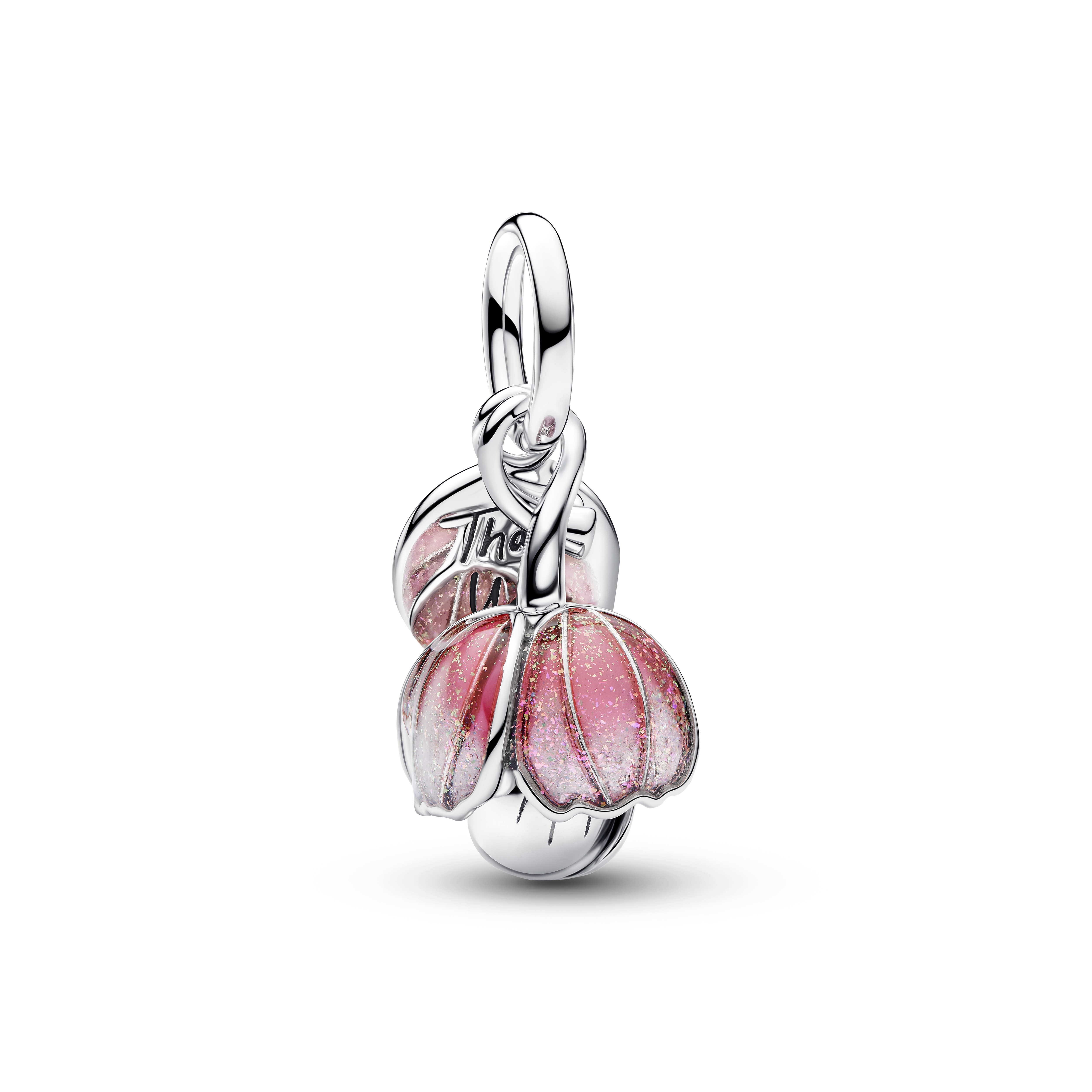 Bicolor Blühende Blume Charm-Anhänger  - Sterling - Silber